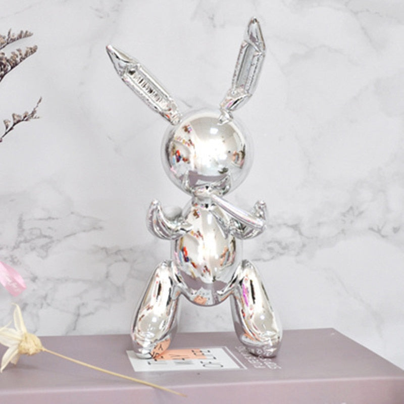 Jeff Koons Globo Conejo Hogar Sala de estar Gabinete de vino Porche Decoración Obra de arte Escultura Joyería Regalo de empresa M2256