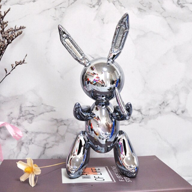 Jeff Koons Globo Conejo Hogar Sala de estar Gabinete de vino Porche Decoración Obra de arte Escultura Joyería Regalo de empresa M2256