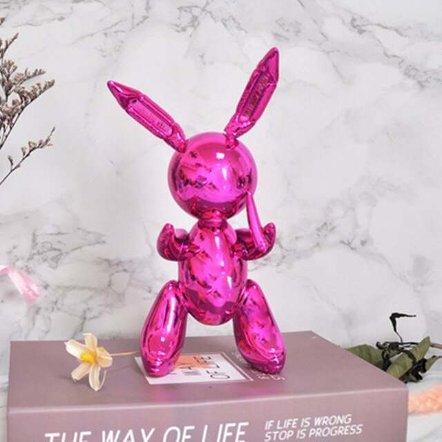 Jeff Koons Globo Conejo Hogar Sala de estar Gabinete de vino Porche Decoración Obra de arte Escultura Joyería Regalo de empresa M2256