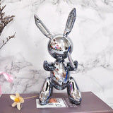 Jeff Koons Globo Conejo Hogar Sala de estar Gabinete de vino Porche Decoración Obra de arte Escultura Joyería Regalo de empresa M2256