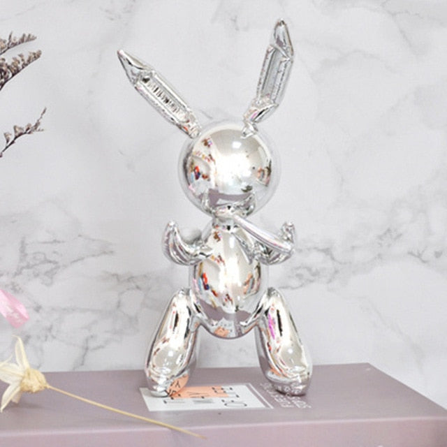 Jeff Koons Globo Conejo Hogar Sala de estar Gabinete de vino Porche Decoración Obra de arte Escultura Joyería Regalo de empresa M2256