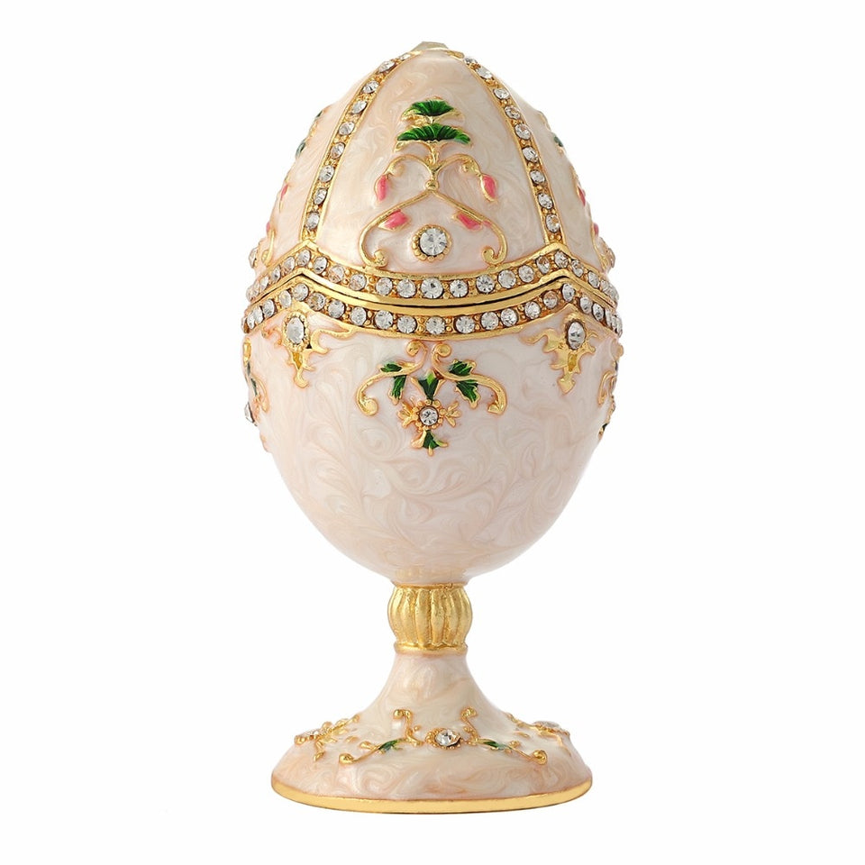 FLETCHER material de metal de marca Esmalte de pureza blanca artesanía de huevo faberge y recuerdo para decoración del hogar