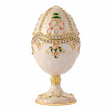 FLETCHER material de metal de marca Esmalte de pureza blanca artesanía de huevo faberge y recuerdo para decoración del hogar