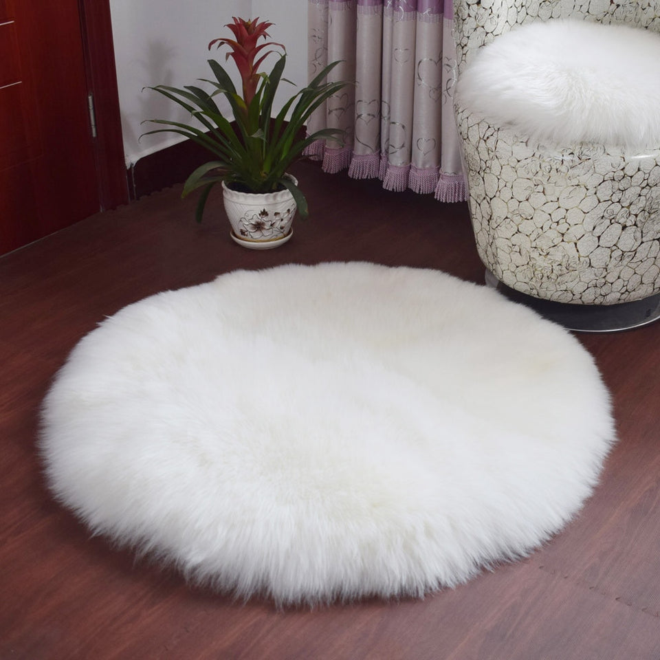 Alrededor de 30 cm Alfombra de piel sintética ecológica Suave Dormitorio familiar Estera cálida Sofá Silla Silla de escritorio Alfombra redonda / corazón Para decoración del hogar