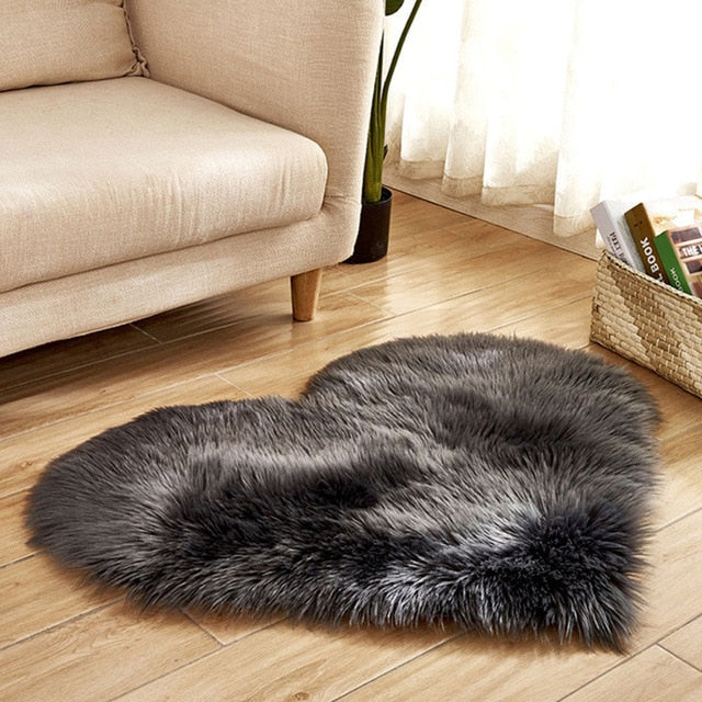 Alrededor de 30 cm Alfombra de piel sintética ecológica Suave Dormitorio familiar Estera cálida Sofá Silla Silla de escritorio Alfombra redonda / corazón Para decoración del hogar