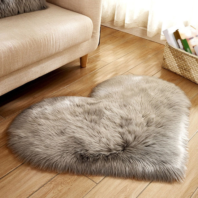 Alrededor de 30 cm Alfombra de piel sintética ecológica Suave Dormitorio familiar Estera cálida Sofá Silla Silla de escritorio Alfombra redonda / corazón Para decoración del hogar