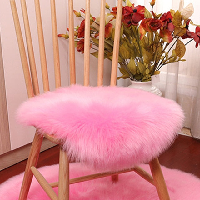 Alrededor de 30 cm Alfombra de piel sintética ecológica Suave Dormitorio familiar Estera cálida Sofá Silla Silla de escritorio Alfombra redonda / corazón Para decoración del hogar