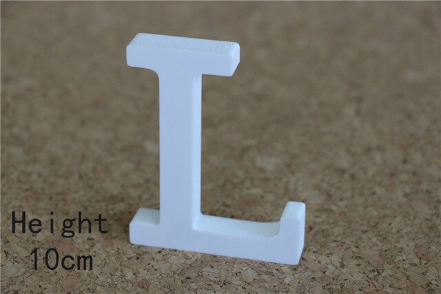 Creativo de pie de madera de madera 10 cm letras blancas alfabeto palabra para fiesta de cumpleaños decoración de la boda en casa regalos