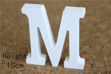 Creativo de pie de madera de madera 10 cm letras blancas alfabeto palabra para fiesta de cumpleaños decoración de la boda en casa regalos