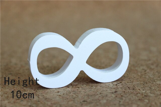 Creativo de pie de madera de madera 10 cm letras blancas alfabeto palabra para fiesta de cumpleaños decoración de la boda en casa regalos