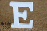 Creativo de pie de madera de madera 10 cm letras blancas alfabeto palabra para fiesta de cumpleaños decoración de la boda en casa regalos