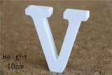 Creativo de pie de madera de madera 10 cm letras blancas alfabeto palabra para fiesta de cumpleaños decoración de la boda en casa regalos