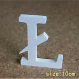 Creativo de pie de madera de madera 10 cm letras blancas alfabeto palabra para fiesta de cumpleaños decoración de la boda en casa regalos