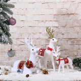 Muñecas navideñas Reno blanco Navidad Ciervo blanco Elk Figuritas Decoraciones navideñas de año nuevo Adornos para oficina en casa Regalo para niños