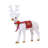Muñecas navideñas Reno blanco Navidad Ciervo blanco Elk Figuritas Decoraciones navideñas de año nuevo Adornos para oficina en casa Regalo para niños