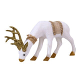 Muñecas navideñas Reno blanco Navidad Ciervo blanco Elk Figuritas Decoraciones navideñas de año nuevo Adornos para oficina en casa Regalo para niños