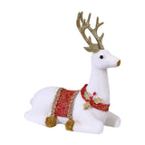 Muñecas navideñas Reno blanco Navidad Ciervo blanco Elk Figuritas Decoraciones navideñas de año nuevo Adornos para oficina en casa Regalo para niños