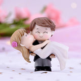 Dulce pareja novia novio modelo miniatura estatuilla paisaje boda estatuilla adorno de escritorio decoración del hogar regalo de boda novia / groo