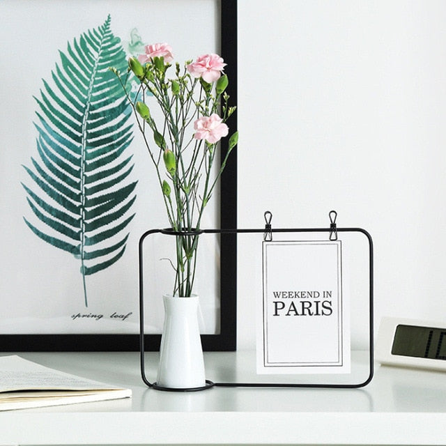 Clip Holder posición creadora Hierro Línea Tiesto Planta florero postal Decoración NUEVO